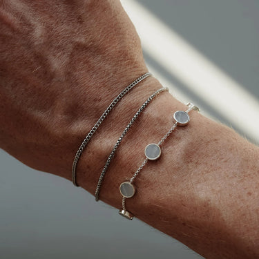 EQUAL 950 STERLING SILVER BRACELET WITH AQUAMARINE STONE